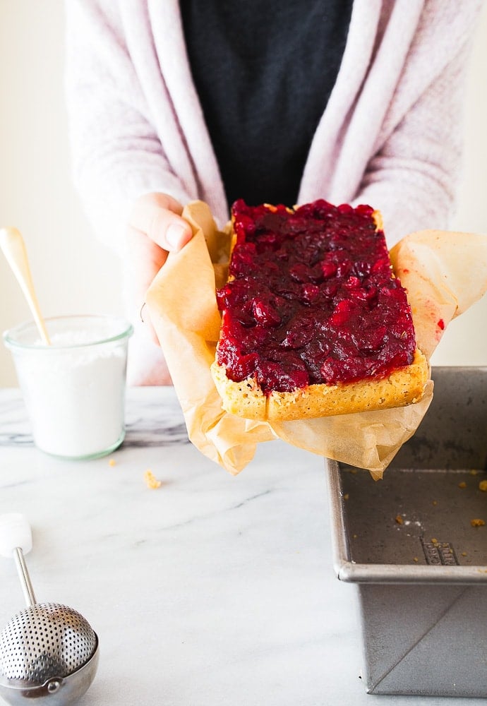 Recipes to use leftover cranberry sauce-cranberry shortbread bars