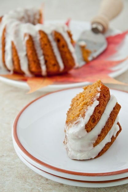 Mini Pumpkin Bundt Cake with Bourbon Glaze - 3 cup bundt pan recipe