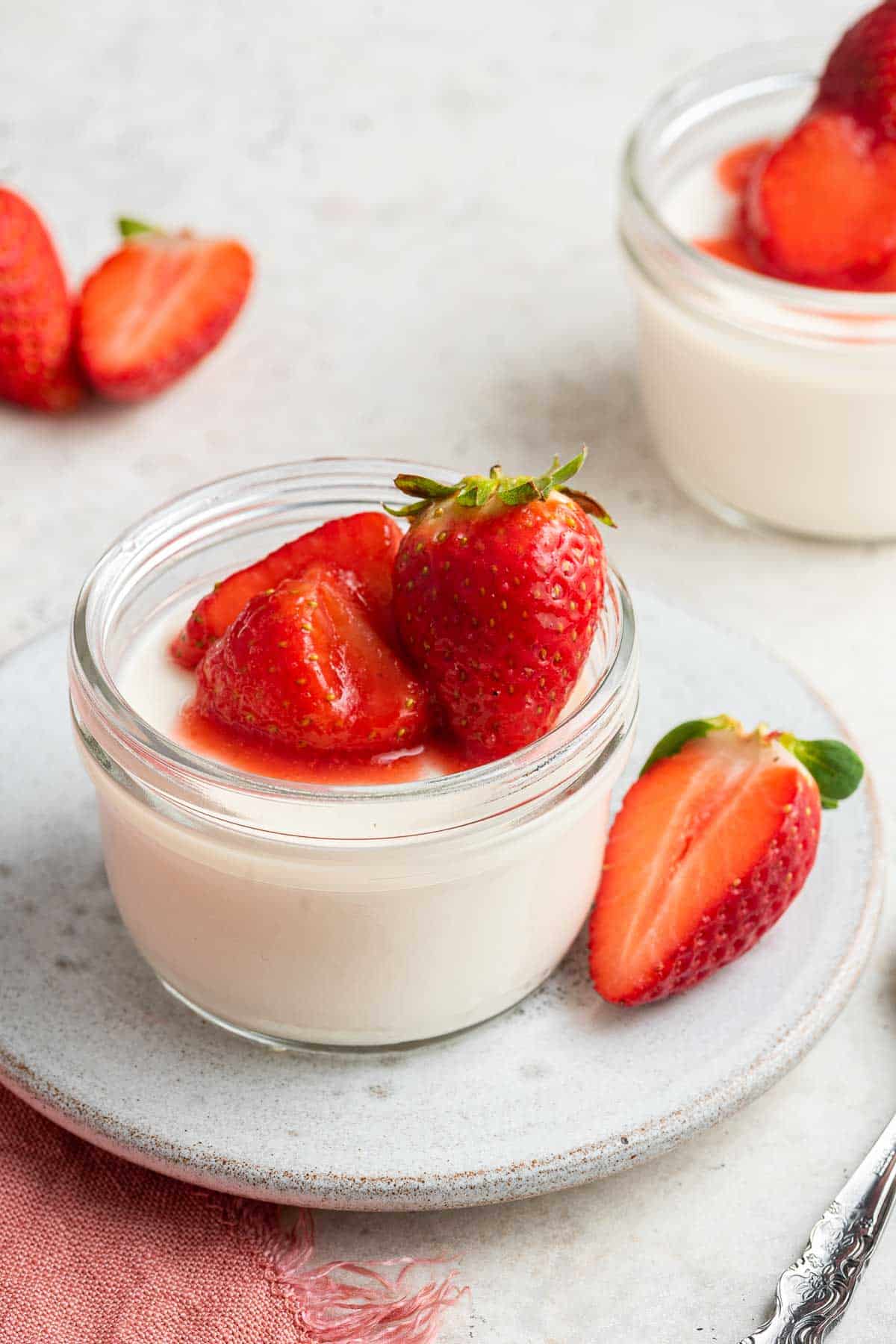 Panna Cotta Recipe with Strawberries - Dessert for Two