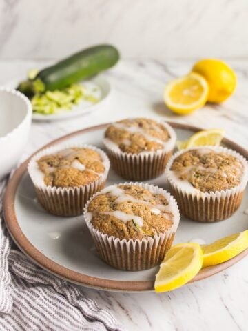zucchini muffins with lemon glaze