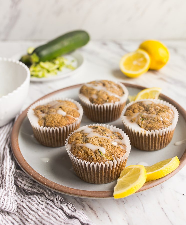 zucchini muffins with lemon glaze