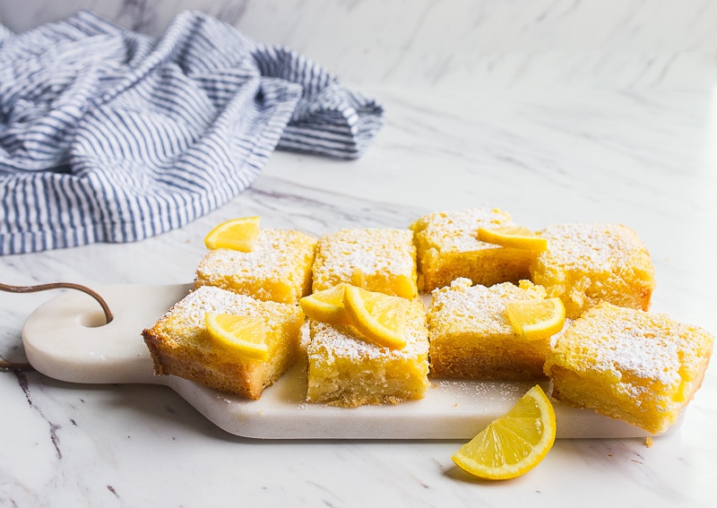 Lemon Bars recipe. Small batch lemon bars for two made in a bread loaf pan