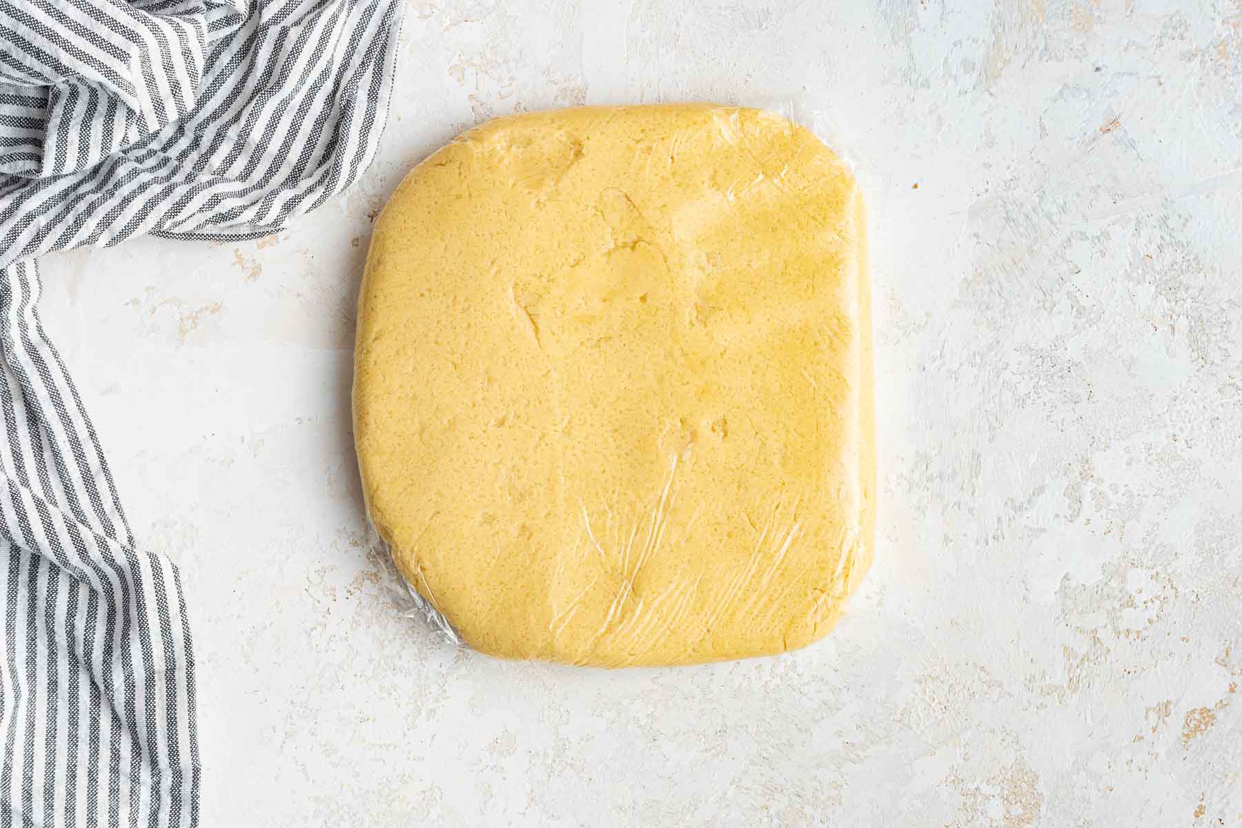 Yellow brick of Southern tea cakes dough heading for the fridge.