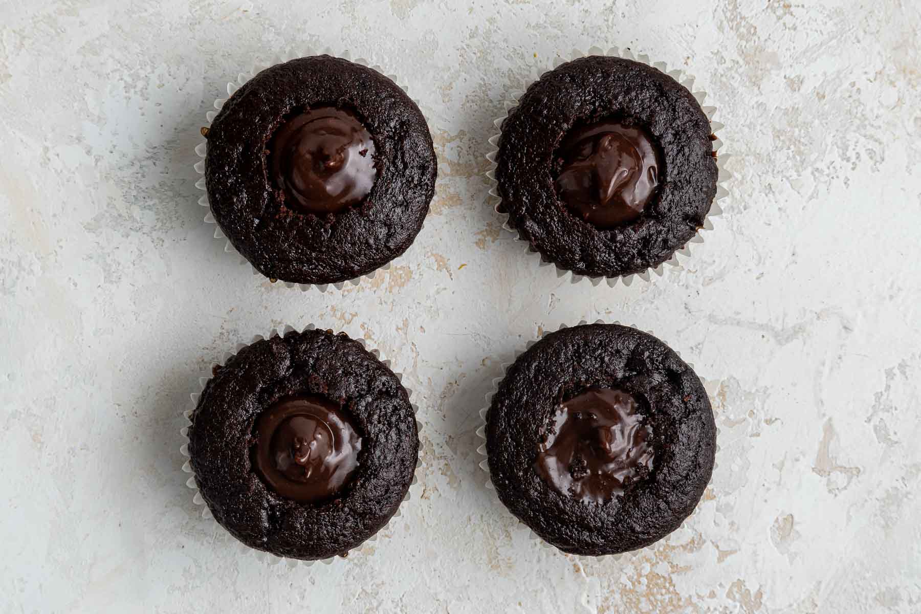 Nutella cupcakes with molten chocolate centers, overhead shot of 4.
