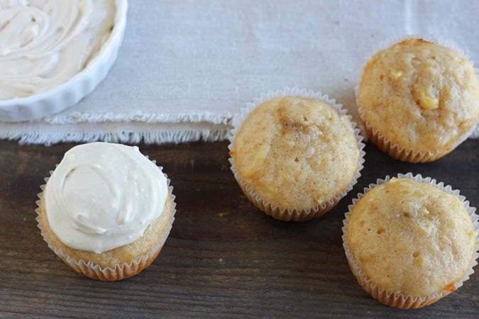 Hummingbird Cupcakes with Brown Sugar Cream Cheese Frosting