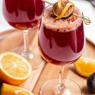 Fall sangria with figs and oranges.