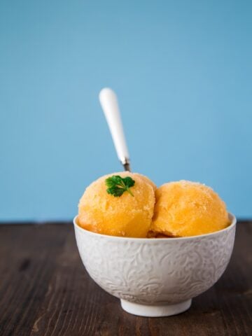 Tangerine Coriander Sorbet Recipe | @dessertfortwo