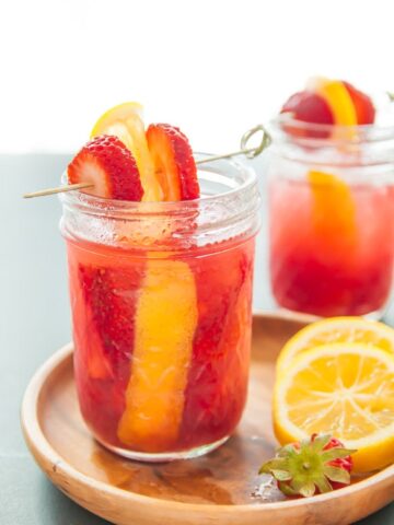 Strawberry Jam Moonshine Cocktail | dessertfortwo.com