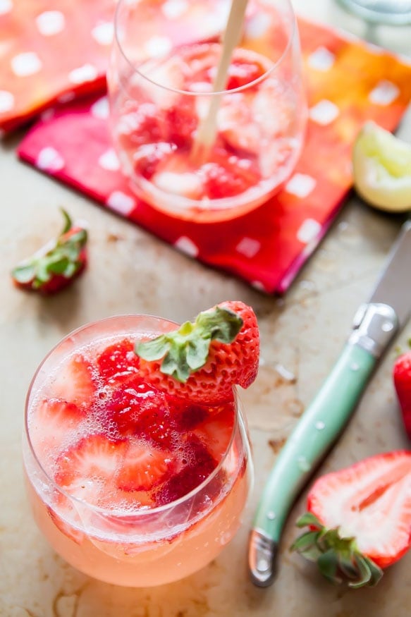 Strawberry-Rose-Gin-Fizz | dessertfortwo.com