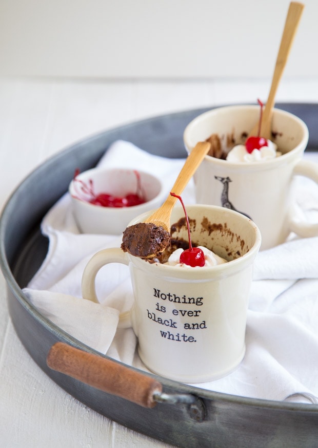 The BEST chocolate mug cakes made in the microwave! @dessertfortwo