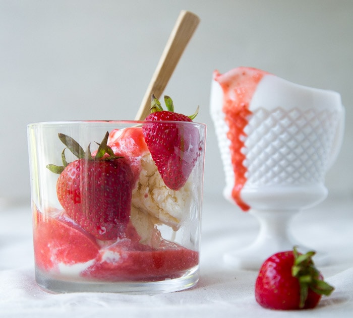 Strawberry Coriander Sundaes | dessertfortwo.com