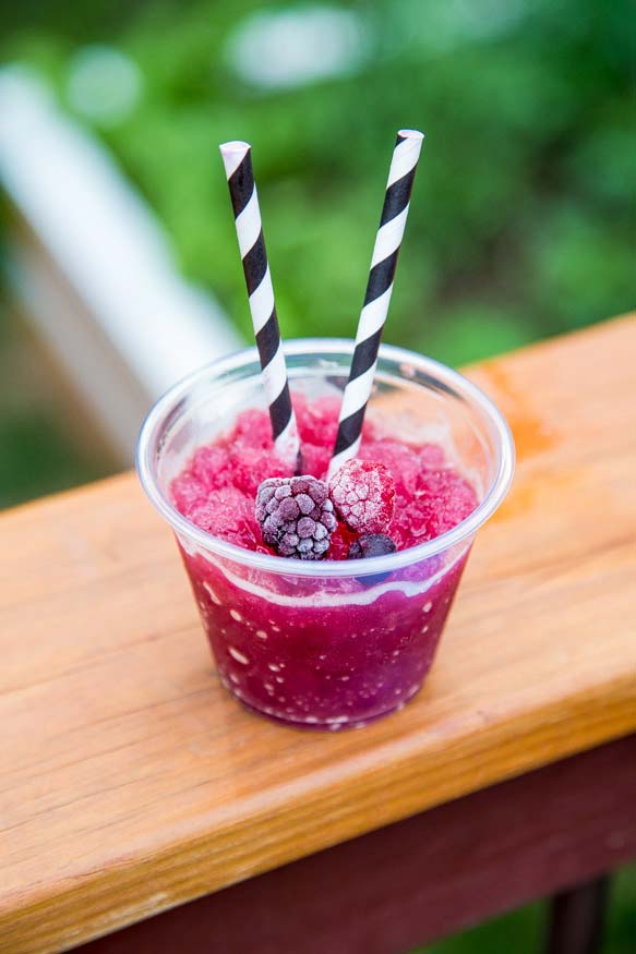 Wine Slushies recipe made with frozen fruit and your favorite wine.