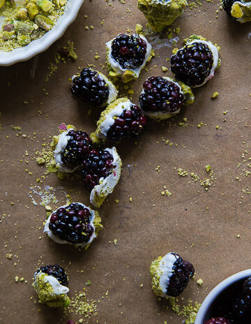 White chocolate dipped blackberries @dessertfortwo