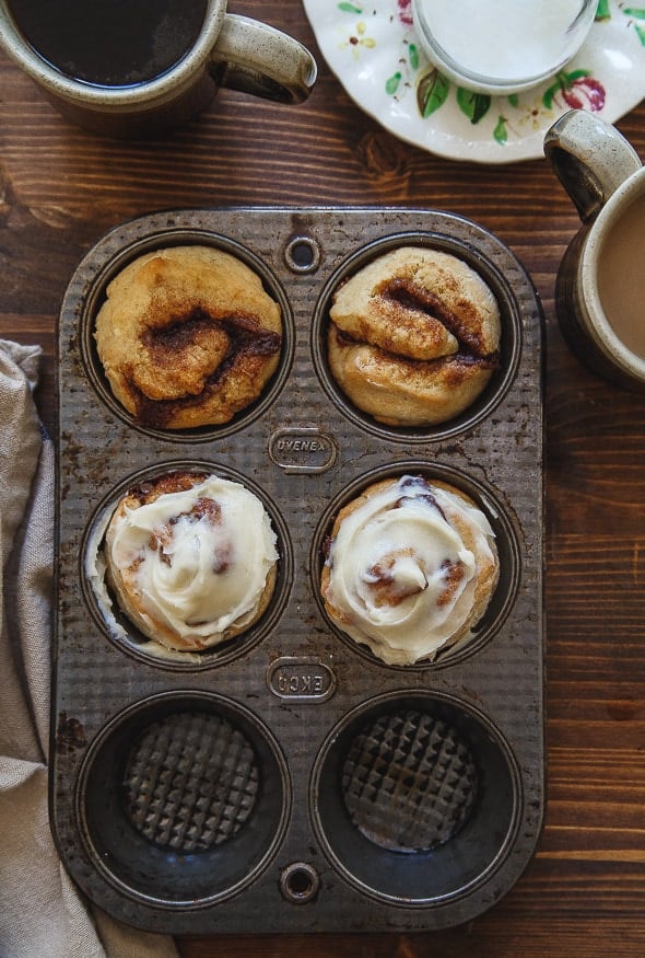 Small batch cinnamon rolls for two, quick and easy made without yeast! 