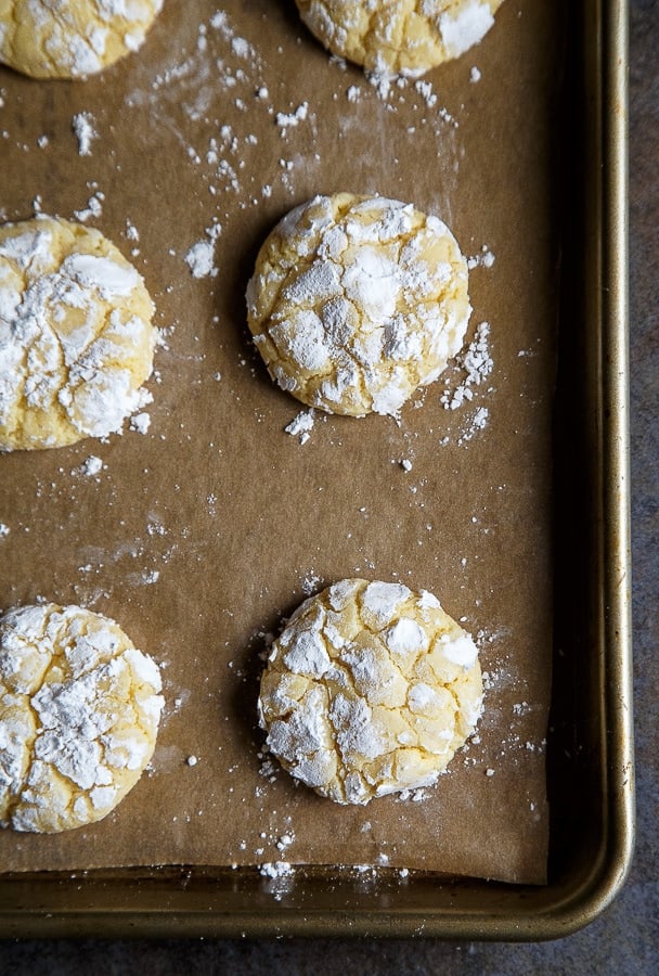 Gooey Butter Cake Cookies (NOT made with a cake mix!) @dessertfortwo