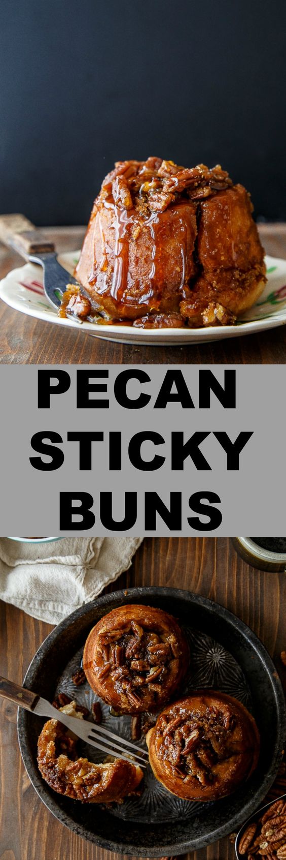 Pecan sticky buns! This recipe for sticky buns is made in a muffin pan, and comes out perfectly every time! #stickybuns #pecanstickybuns #smallbatch