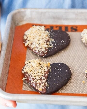 Ritz-dipped Chocolate Heart cookies