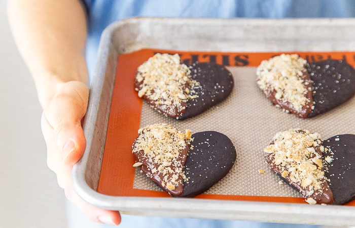 Ritz-dipped Chocolate Heart cookies 