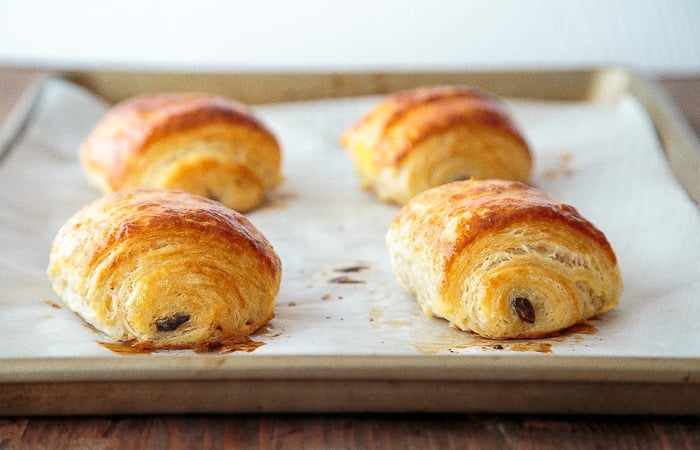 Chocolate croissant recipe from scratch. French croissants.