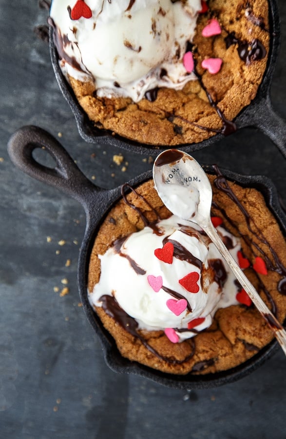Chocolate Chip Cookie Sundaes for two