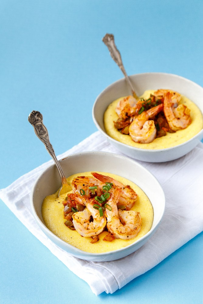 Easy shrimp and grits for two