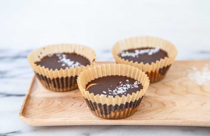Healthy homemade chocolate peanut butter cups