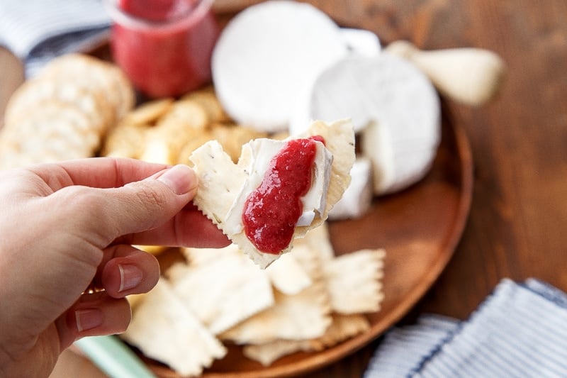 Cranberry butter with Brie Cheese appetizer