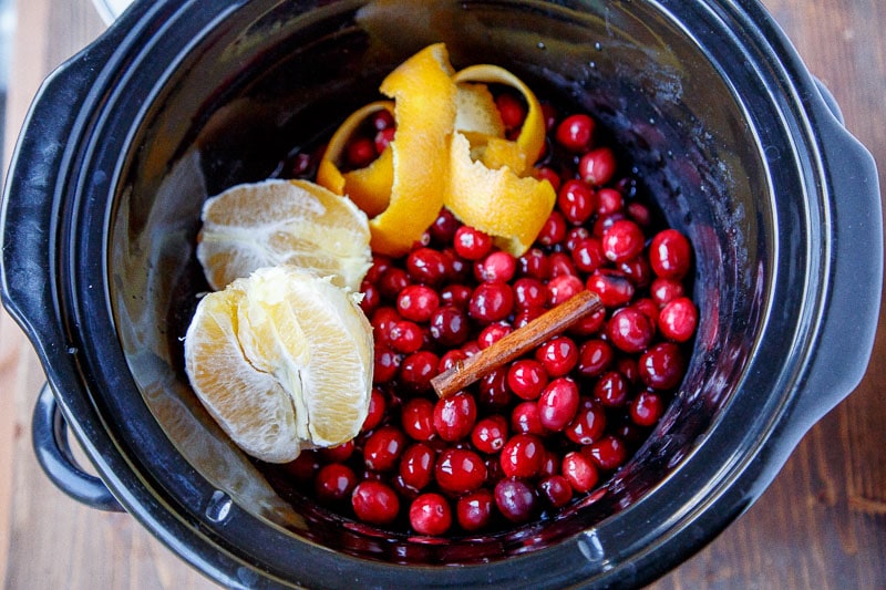 Homemade cranberry sauce with orange and cinnamon