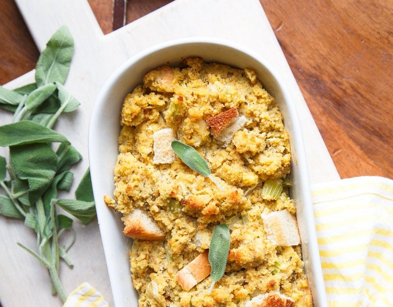 Cornbread dressing for two