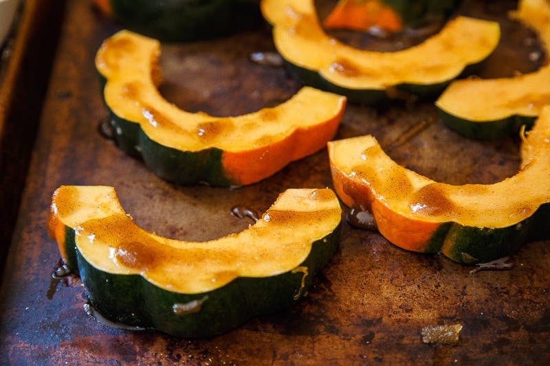 Oven roasted acorn squash rings