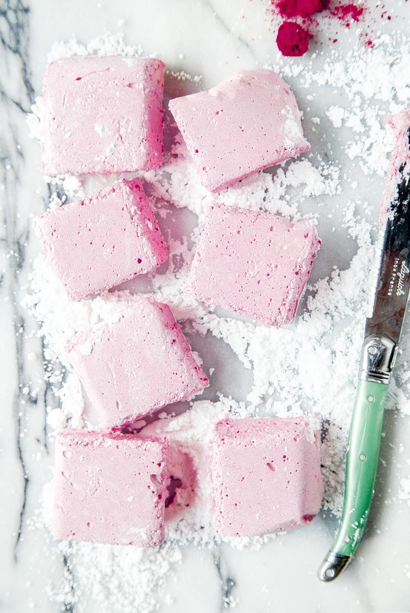 Pink Raspberry Homemade Marshmallows @dessertfortwo