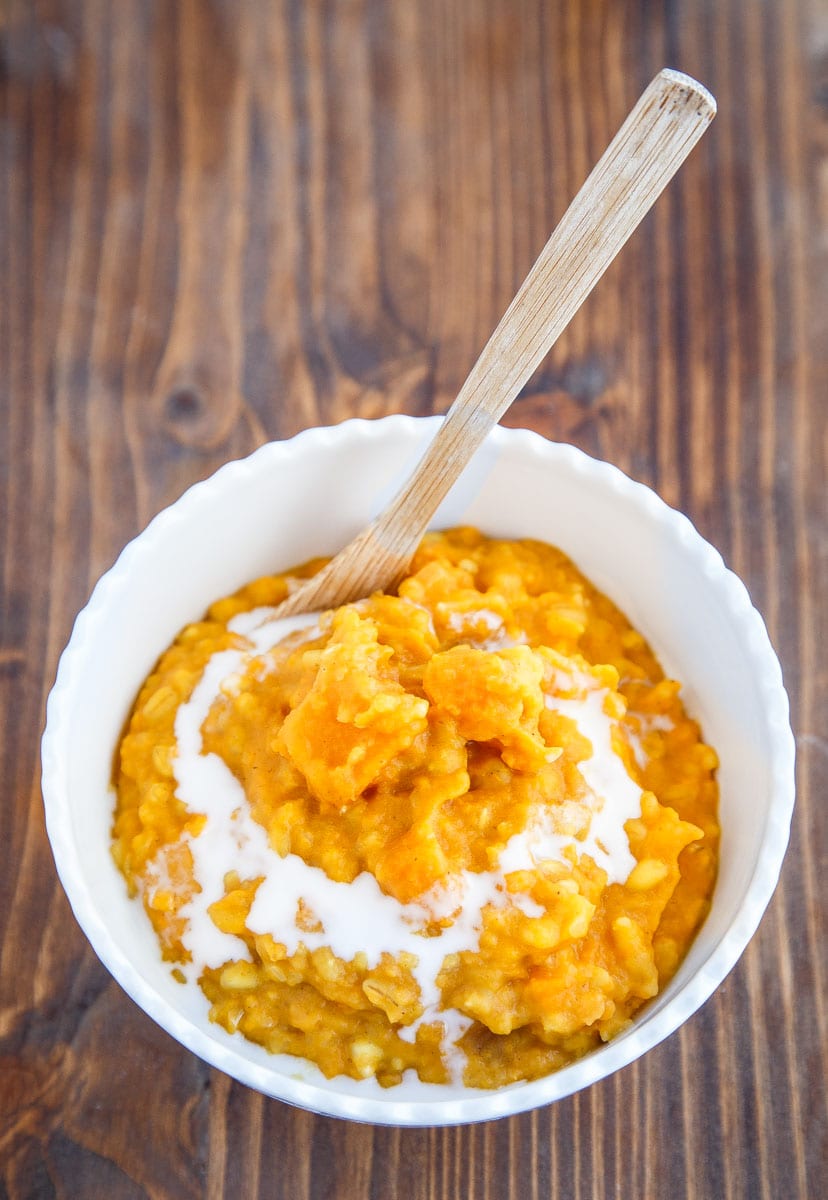 Sweet potato puree for baby with coconut milk