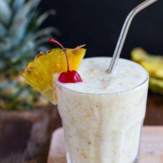 Roasted Pineapple Milkshake with Coconut Ice Cream and Rum