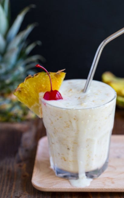 Roasted Pineapple Milkshake with Coconut Ice Cream and Rum