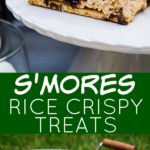 Smores Rice Krispies Treats with graham crackers, chocolate, and rice krispies!