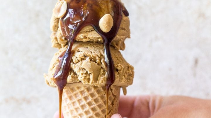 Vegan Peanut Butter Ice Cream made with Molasses
