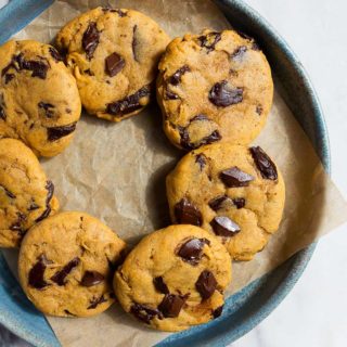 Pumpkin chocolate chip cookies recipe, small batch of cookies