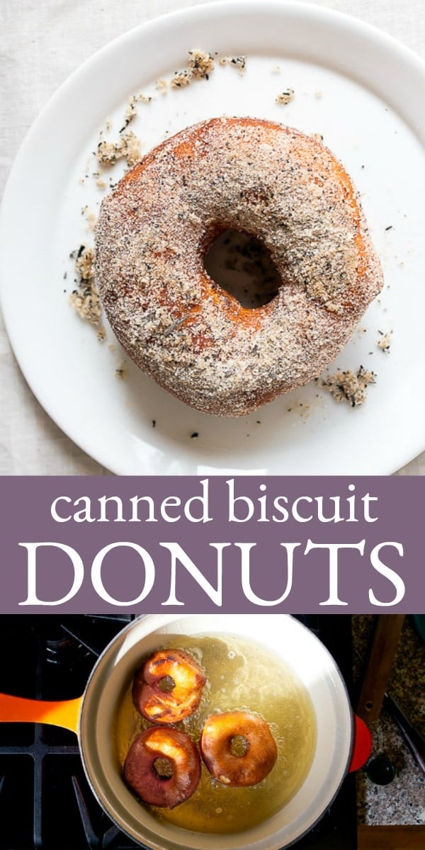 Biscuit donuts with chai sugar from canned refrigerated biscuits. Easiest 2 ingredient donuts. #twoingredient #2ingredient #biscuitdonuts #biscuitdoughnuts #cannedbiscuits #refrigeratorbiscuits #donuts #doughnuts #chai #chaispice