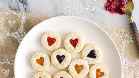 Easy roll out sugar cookie recipe to make Linzer cookies