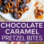 Chocolate caramel pretzel bites