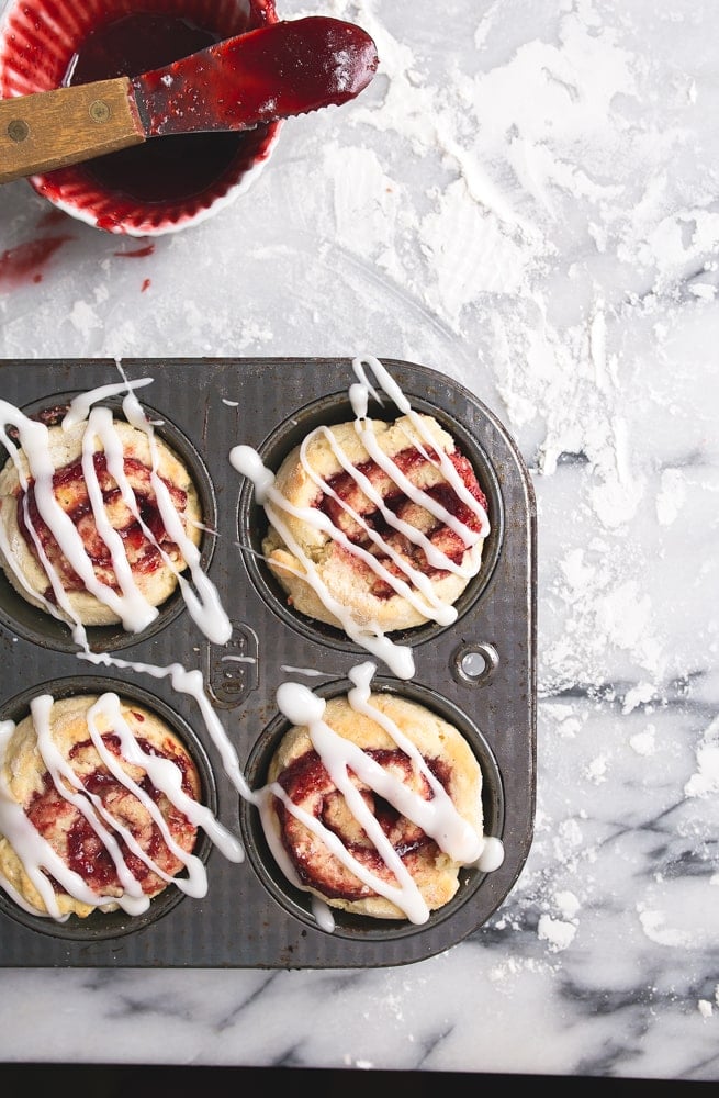 A recipe for Strawberry Sweet Rolls. Recipe makes just 4 cinnamon rolls for two people.