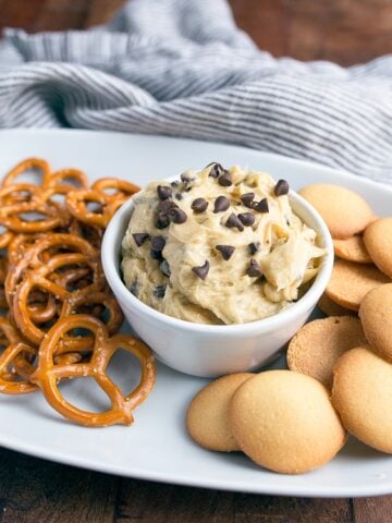 Edible cookie dough dip for one! Small batch of cookie dough dip! The best dessert dip!