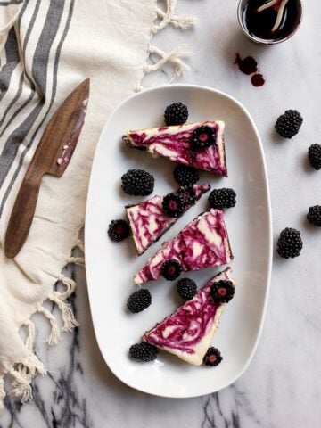 Blackberry Cheesecake Brownies for Two