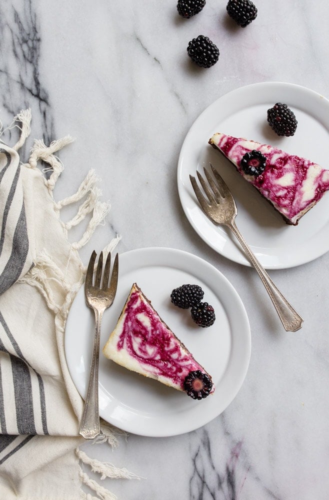 Blackberry Cheesecake Brownies for Two