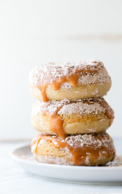 Cinnamon Caramel Amish Doughnuts. Baked Amish Donuts, copycat Rise N Roll Donuts