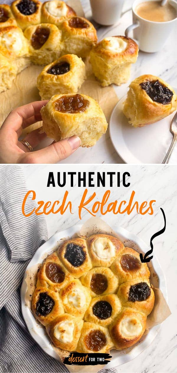 Authentic Czech Kolaches Recipe by Dessert for Two. Prune, apricot, and cream cheese kolaches, from scratch in just 90 minutes. Easy! #kolache #kolaches #yeast #dough #prune #czech #breakfast #brunch #recipes