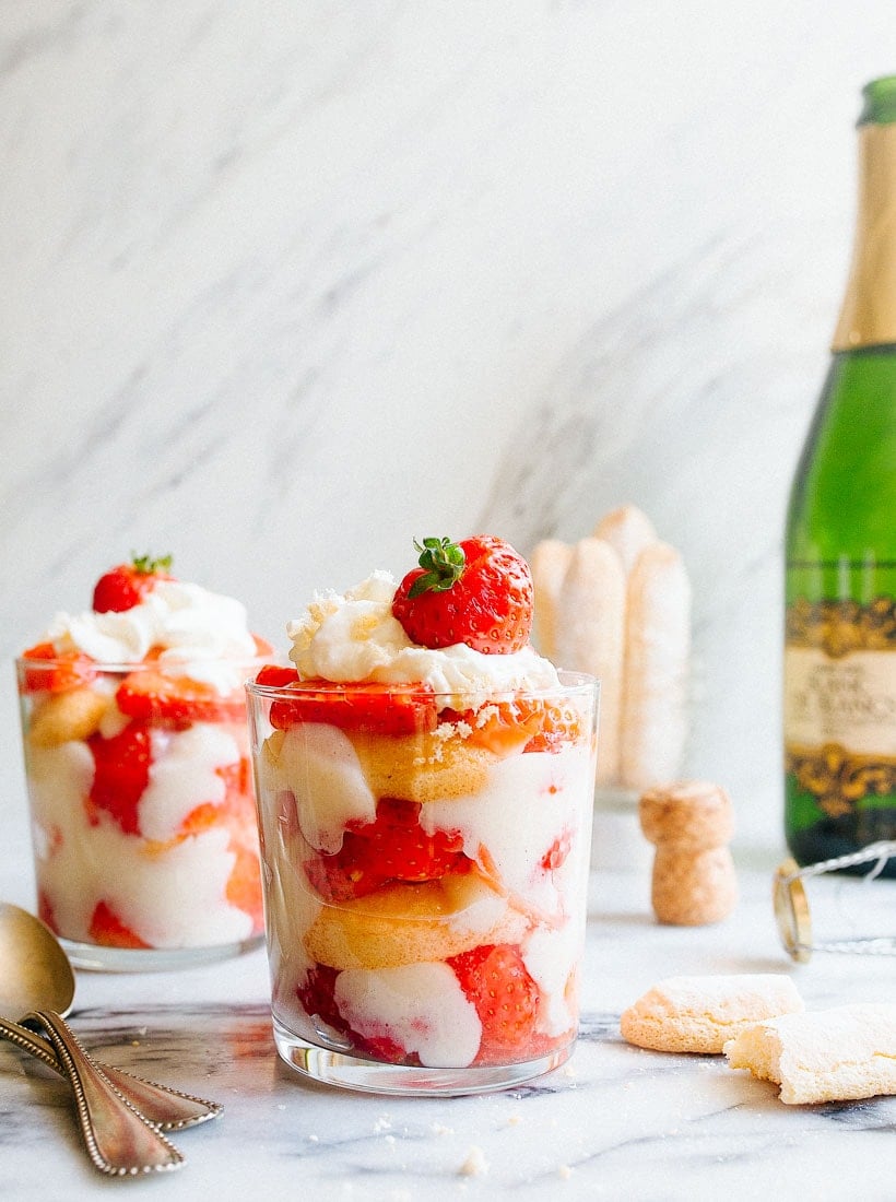 Strawberry Champagne Trifles - New Years Desserts