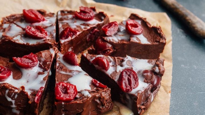 Chocolate Covered Cherry Fudge, small batch fudge recipe by Dessert for Two