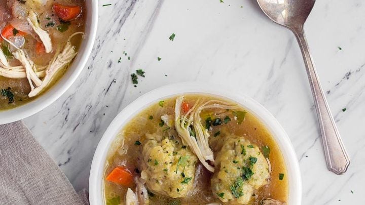 Instant Pot Chicken and Dumplings for Two in the Instant Pot Mini.