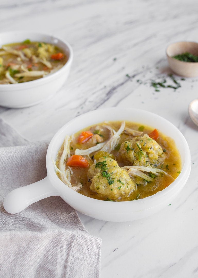Instant Pot Chicken and Dumplings for Two in the Instant Pot Mini. 